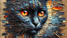 Cat Oil Painting Digital Image Picture Photo Wallpaper Background Desktop Art