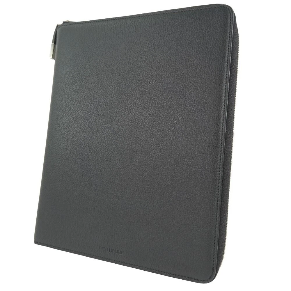 Dior Homme Porte Document Unisexe Pochette Sac Cuir de Veau Noir Authentique