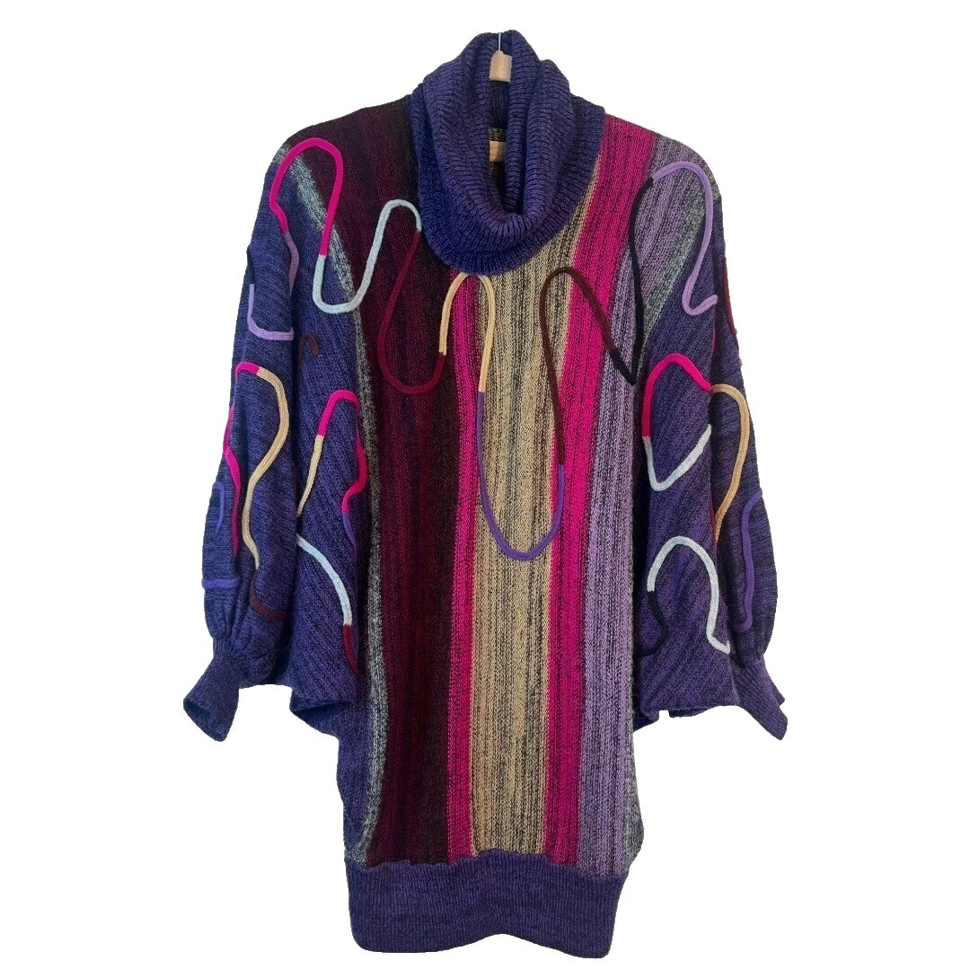 Vestidos Vintage Multicolor Tejido para Mujeres