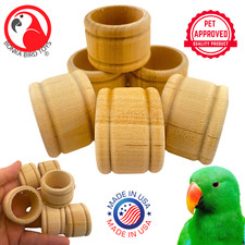 Bonka Bird Toys 3194 Pk6 1.50" Wooden Napkin Ring Foot Talon Craft Part Toys