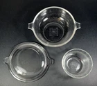 Vintage Pyrex 3 Piece Lot-019 Clear Glass 20oz Bowl With 681 Lid & Pyrex 463