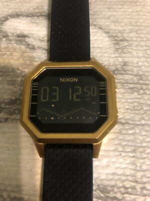 NIXON Siren SS A1211 Gold/Black 100m Water Resistant Women's