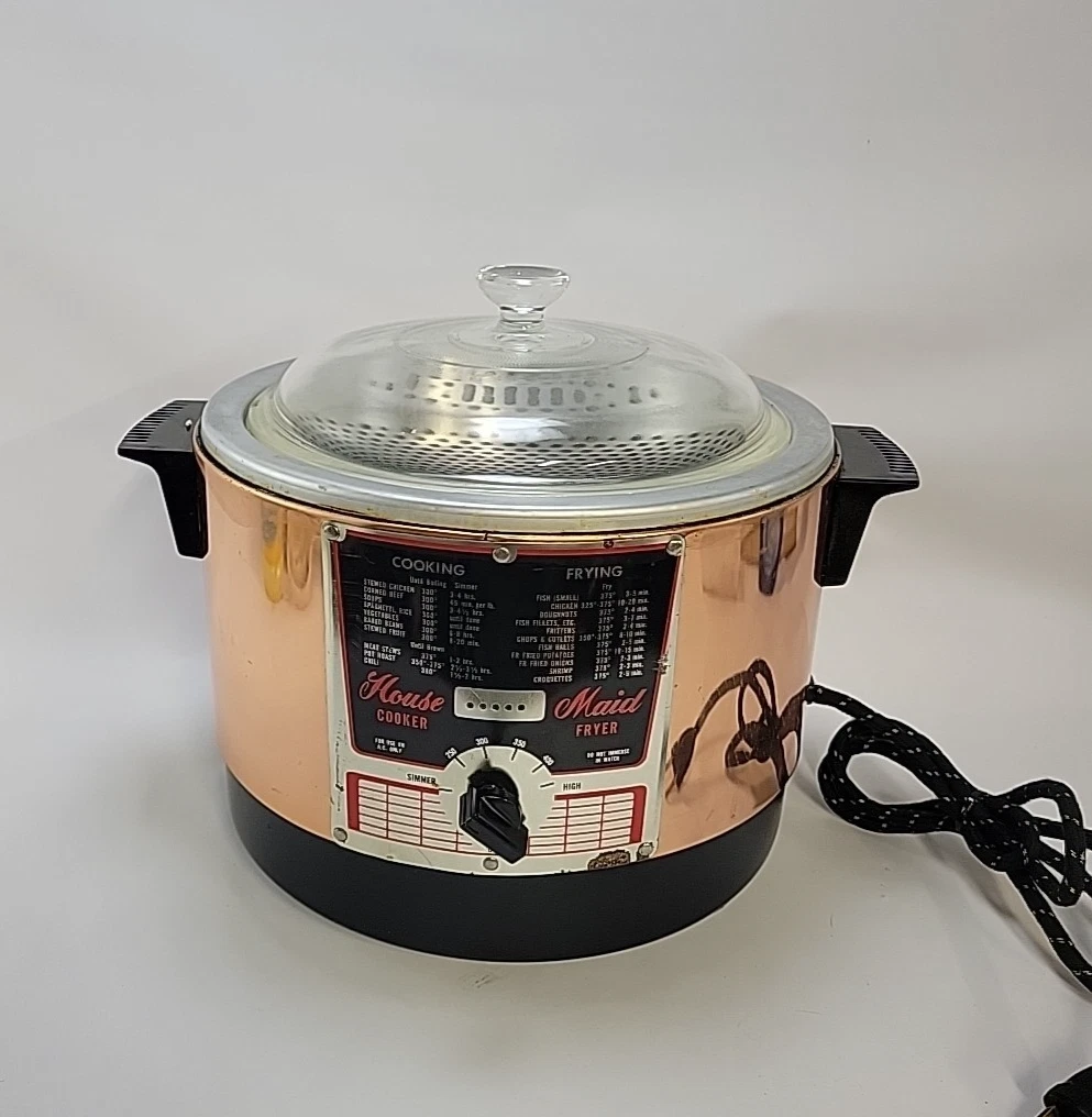 House Maid Cooker Fryer 6 Qt Electric Fryer or Slow Cooker, Tested working