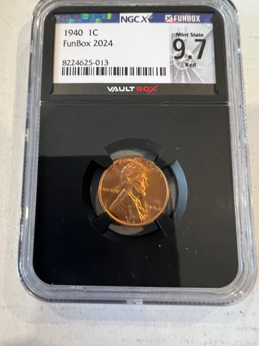 1940 Lincoln Wheat Cent MS67 RED NGCX 2024 FunBox 9.7