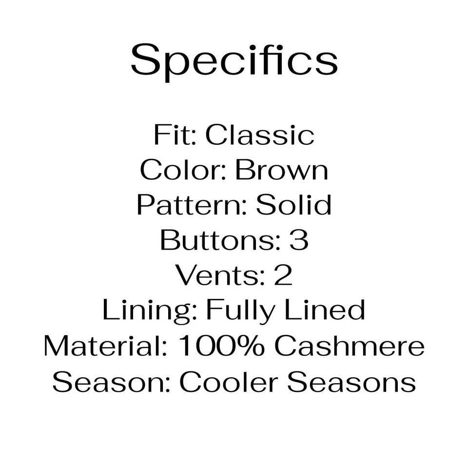 Abrigo Blazer Chaqueta Caruso 52R Marrón Deportivo Sólido 3B Cachemira Foto 4 de 4