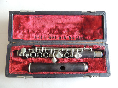 Antique F. Barbier Paris Wood Piccolo with Ring Keys