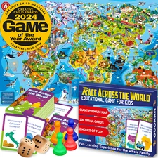 Board Game Race Across the World for Kids & Adults | Big Floor Game
