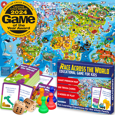 #ad Board Game Race Across the World for Kids amp; Adults Big Floor Game $31.99