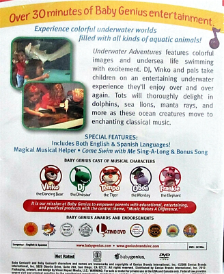 Baby Genius - Underwater Adventures NEW! DVD Dolphins,Rays,Sea