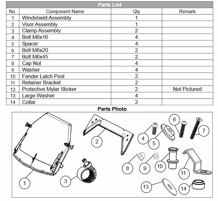 Genuine OEM Kawasaki Teryx KRX KRX4 1000 KQR FlipDown Poly