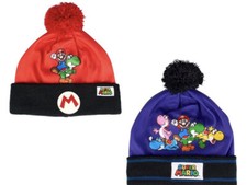 Super Mario Mütze Bommelmütze Wintermütze
