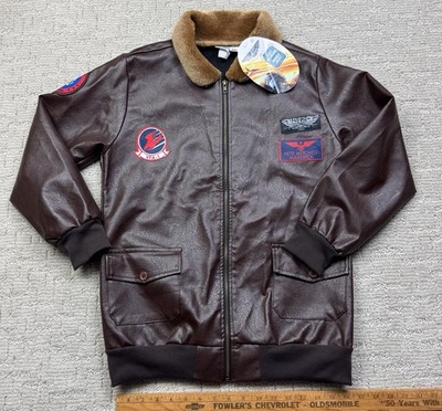 TOM CRUISE TOP GUN MAVERICK BOMBER FUR LEATHER FLIGHT JACKET ADULT STANDARD