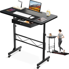 Portable Adjustable Height Rolling Standing Desk with Wheels - 32" Workstation