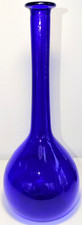 Hand Blown Cobalt Blue Art Glass Vase 12.25  Tall Heavy Studio Style EUC