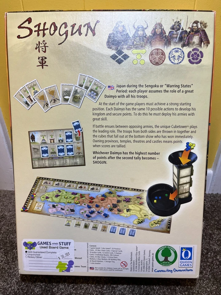 Shogun 2006 Board Game Queen Games -Cards still sealed, missing 1 temple & Chest - Image 3 of 4