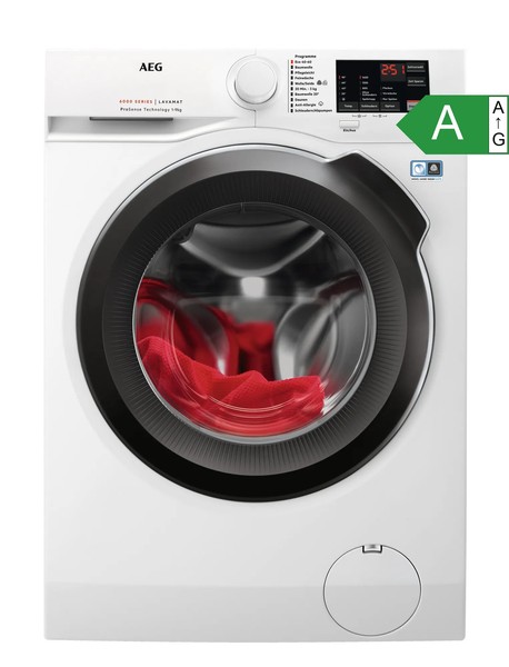 Aeg Waschautomat L6FBF50498 9Kg Frontlader Weiß 1400U Prosense A Aquastop-image