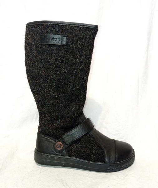 Women Harris Tweed Boots Black 36