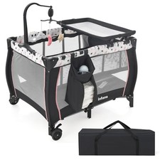 3 in 1 Pack and Play, Portable Travel Baby Bassinet with Detachable Mattress,...