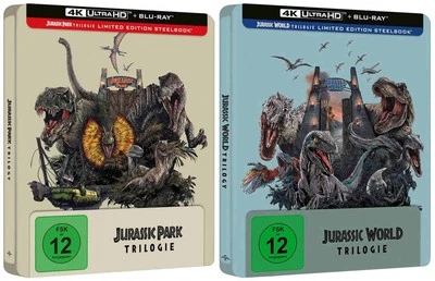 Jurassic Park 1-3 + World 1-3 /4K Ultra HD Steelbook # UHD+BLU-RAY-NEU