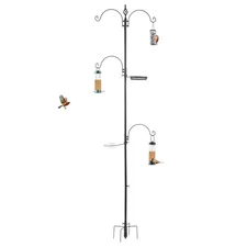 Premium Bird Feeding Station Kit 93 x 23in Birds Feeder Pole Planter Hanger