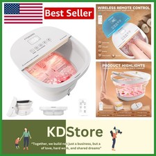 Electric Collapsible Foot Spa Bath Massager with Heat Bubbles  Jets, Timer