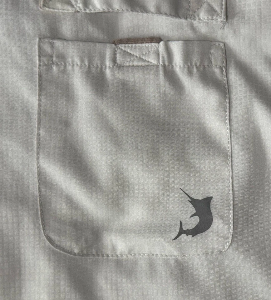 Camisa de pesca Reel Legends manga larga abotonada UPF 30 blanca niños GRANDE 14-16 Foto 4 de 4