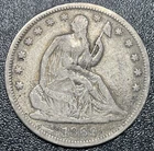 1869 Seated Liberty Half Dollar 50c Fine Better Date