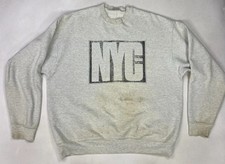 VINTAGE New York City NYC Crewneck Sweatshirt Men XL Thrash Distressed USA 90s