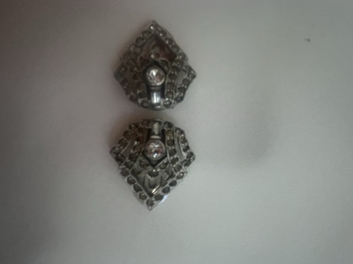 Trifari Art Deco Rhinestone Clip Mates Marked kTf