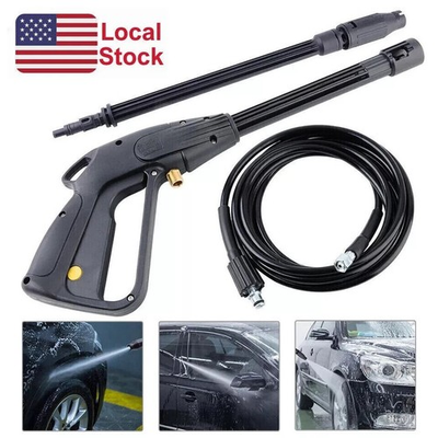 #ad High Pressure Power Washer Spray Gun Wand Lance Nozzle Tips Hose Kit $19.95
