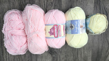 Bernat Softee Baby Snuggly Wuggly Yarn Pink Yellow Acrylic 18 Oz LOT Skeins