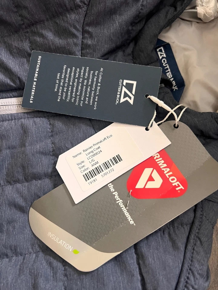 Chaqueta Abrigo Largo Cutter and Buck Primaloft Para Hombre Grande Houston Texans Nueva Con Etiquetas Foto 3 de 4