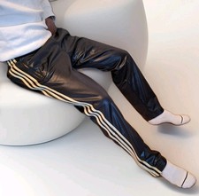 Adidas Chile 62 Hose TP Trackpants Glanz Schwarz Gold S Neu! Mit Etikett Selten!