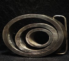 WK19128 COOL VINTAGE 1970s MACHINE SHOP MADE GROUP OF OVALS UNISEX BELT BUCKLE