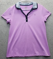 IZOD Cool Fit Golf Polo Shirt Womens M Purple Stretch Performance Short Sleeve