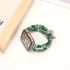 Agate Beaded Band Stretch Bracelet For Apple Watch Series 10/9/8 with Tree Charm