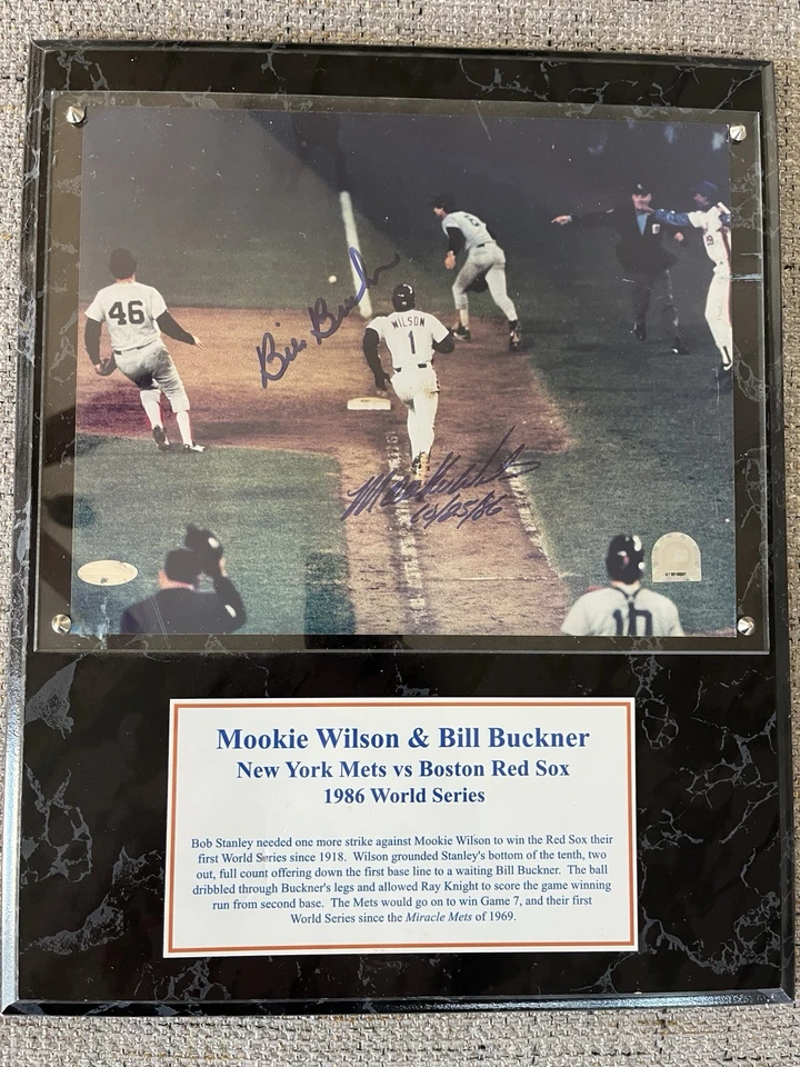 Mookie Wilson/Bill Buckner Autographed Photo Game 6 1986 World Series 8x10 - Image 2 of 3