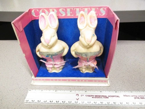 Kerk Guild 1940s risque busty female rabbit can can saloon dancer soap playset