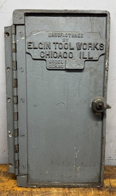 VINTAGE ELGIN TOOL WORKS LATHE Cast Iron Cabinet Door