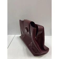 Must de Cartier Authentic Shoulder Bag Bordeaux 2C Logo Leather Tote Bag Red