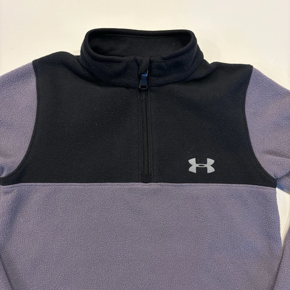 Under Armour Boys Size 6 Quarter Zip Fleece Jacket - Gray & Black - Image 2 of 4