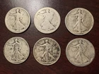 Liberty Walking Half Dollar Lot Silver 50C Coins 1916 1935 1937 Circulated