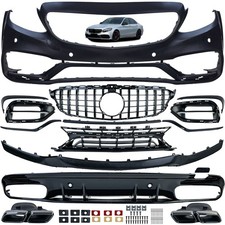 Bodykit Sto&szlig;stange K&uuml;hlergrill Heckdiffusor Endrohre f&uuml;r Mercedes W205 2014-18