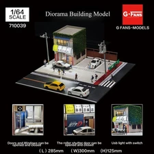 Diorama 1/64 Car Garage Model LED Lighting City Building Scene Display Model Toy