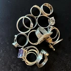 Lot of 15 Rings Sterling Silver 925 Mixed Vintage to Modern Taxco Mexico 41 gm