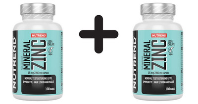 2 x Nutrend Mineral Zinc 100% Chelate - 100 vcaps (89,50 EUR/kg)