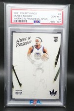 2021 Court Kings Moses Moody Works In Progress #8 Sapphire 16/25 Rookie PSA 10