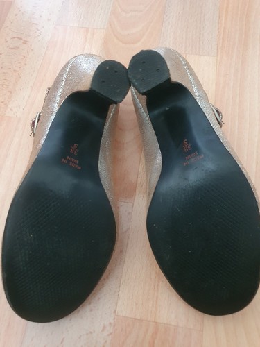 Red Or Dead Shoes Heels - Art Deco 1920s Style Gold Crackle Retro 00s Y2K Size 5 - Picture 10 of 16