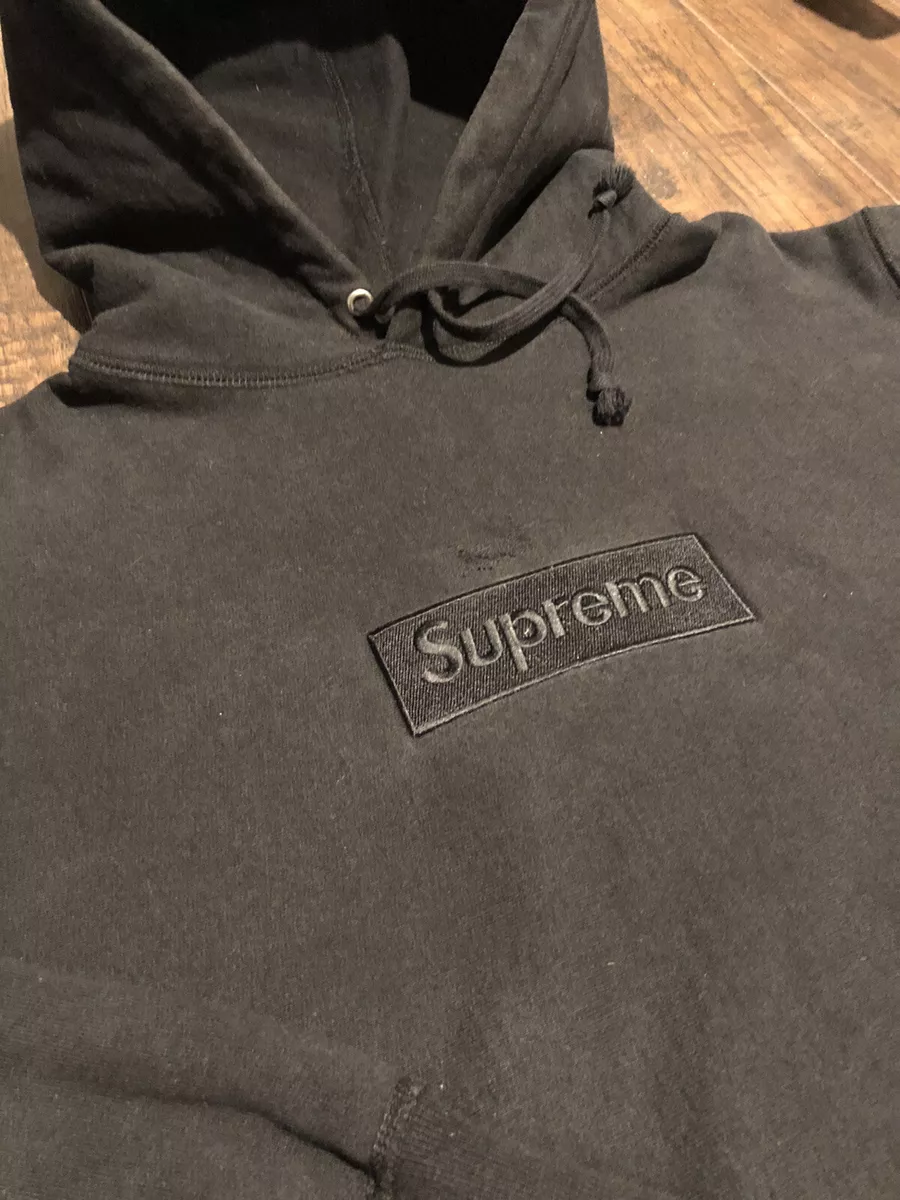 SUPREME 14FW Tonal Box Logo Pullover Hoodie BLACK L