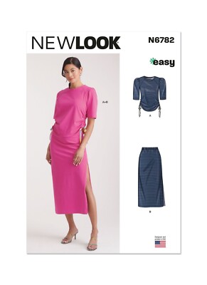 NEW LOOK 6782 MISSES' STRICK TOP & ROCK Schnittmuster Gr. S-XXL Geschicklichkeit EINFACH